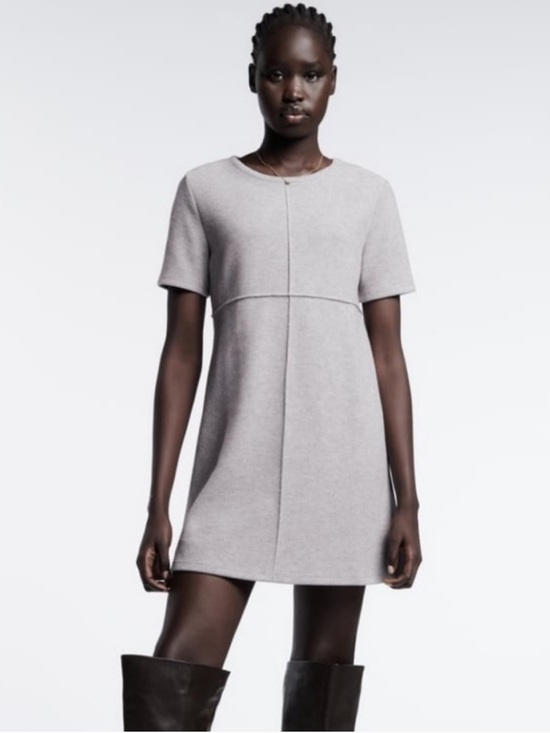 Zara Dresses & Skirts - Zara Gray Windowpane Seam Dress
